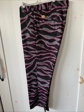 Loudmouth Black Pants with Pink & Gray Zebra Print